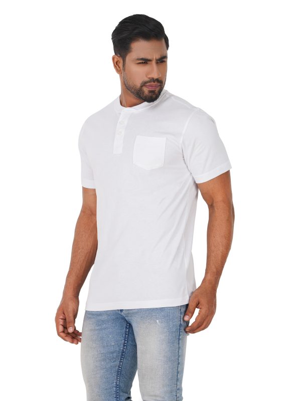 men's henley pocket, white t shirt, vast horizon, casual, stylish